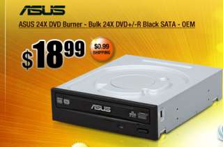 ASUS 24X DVD Burner   Bulk 24X DVD+/ R Black SATA   OEM