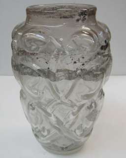 Art Deco Molded Glass Vase by Verrerie d Art Degue  