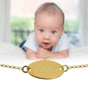   Gold Plated Sterling Silver Personalized Baby Name Bracelet Jewelry