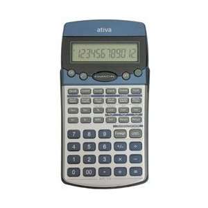    Ativa AT 10 Financial Calculator, Silver / Blue Electronics
