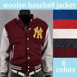   baseball letterman varsity team wool leather baseball jacket  