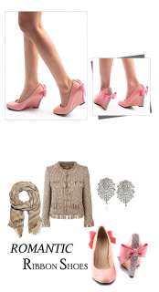 New Women Shoes Basic Ribbon Pumps Classics Wedges High Heels #SO 1037 