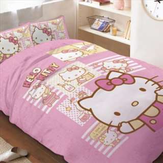 Hello Kitty Single Bed Pillowcase & Bedsheet Set WOW  