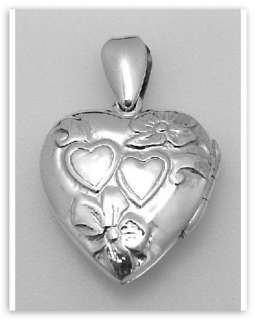 Interlocking Heart Locket Pendant Sterling Silver  