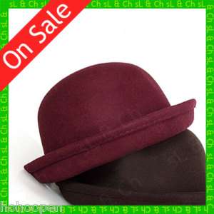 Fashion Bowler Fine Wool Derby Top Hat Unisex 7 COLORS  