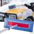 New Sno Brum Snow Broom w Long Handle Safely Move Snow