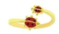 14k Solid Gold Ladybug Toe Ring Body Art Lady Bug lucky  