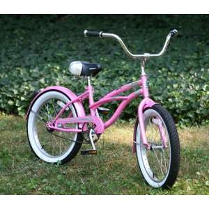Micargi Jetta 20 Inch Girls Beach Cruiser Bike PINK:  