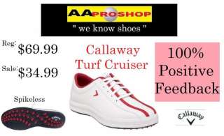 Womens Callaway Turf Cruiser Golf Shoe 7 M White/Red  