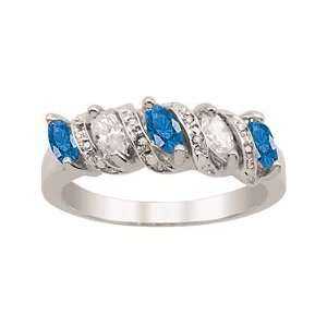  Sapphire S Curve Diamond and Birthstone Ring Jewelry