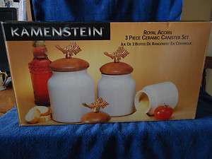 Kamenstein Royal Acorn 3pc Ceramic Canister Set  
