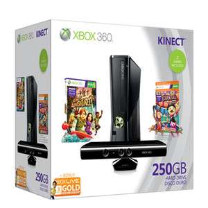 New Xbox 360 250GB Console Kinect Holiday Bundle/ Bonus Xbox Live Card 