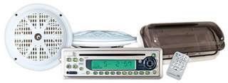   Radio and CD/MP3 Player with Pair of Marine Speakers and Radio Housing