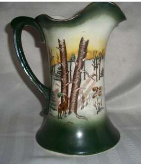 Antique Rare Haynes Ware Woodland Ceramic Pitcher 448  