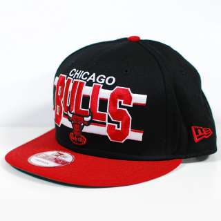 CHICAGO BULLS Word Stripe Black New Era Snapback Hat  