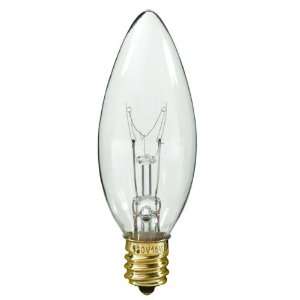 60 Watt   Clear Straight Tip   Candelabra Base   Chandelier Light Bulb 