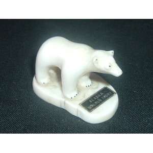  Eskimo Polar Bear Carved From Old Walrus Ivory by Arnie 