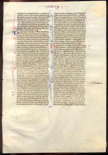   decorated bible leaf from bologna italy c1275 a very limited number of