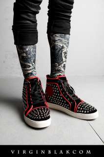 vb HOMME Men Studded Lace Up Trendy Vivid High Tops 2TH  