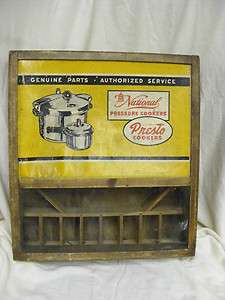 Vintage Wooden National Presto Pressure Cooker Parts Store Counter 
