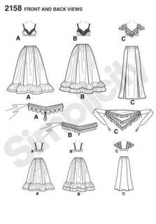 NEW BELLY DANCE COSTUME WOMENS SEWING PATTERN 6 20  