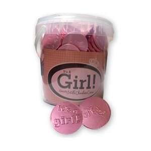 Chocolate Coins   Its a Girl! 1 tub:  Grocery & Gourmet 