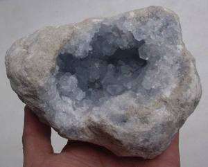   Natural Baby Blue Celestite Quartz Crystal Cluster Geode Original AAA
