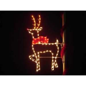 Silhouette Deer with Scarf   Christmas Light Display  