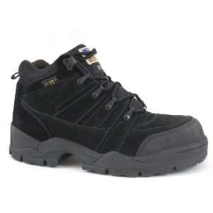   Tec Mens Black Suede Leather Hiking Boots with Steel Toe   Size  12