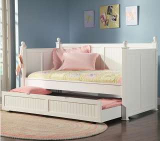 Twin Daybed Day Bed Trundle Set White Wood Bedroom NEW  