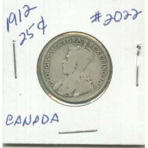  1912 Canada Silver Quarter in 2x2 coin holder #2022 