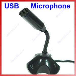 Mini USB Stand Microphone Mic For PC Desktop Laptop Mac  