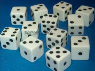 Nice Bulk Lot of 50 New White 6 Sided Board Game Dice  