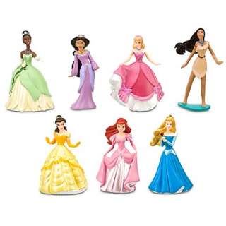Disney Princess Figurine Playset Belle Pocahontas Tiana Jasmine Ariel 