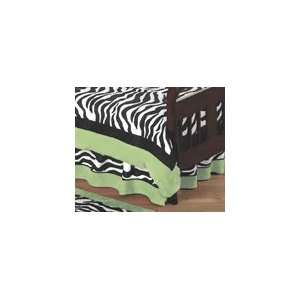  Lime Funky Zebra Bed Skirt for Crib and Toddler Bedding 