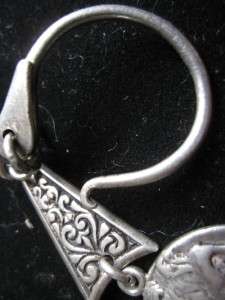   double sided, engraved, Greek coin, sterling silver, key chain  