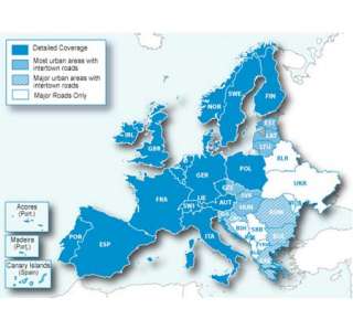 Coverage includes detailed maps of major metropolitan areas in Europe 