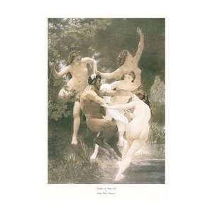   and Satyr   Artist Adolphe William Bouguereau  Poster Size 21 X 30
