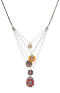 Lucky Brand Multi Chain Buddha Charm Necklace  