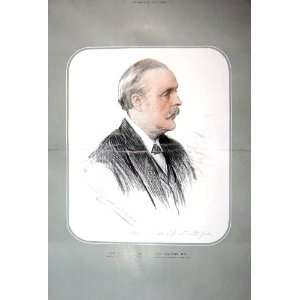   1908 COLOUR PORTRAIT ARTHUR JAMES BALFOUR PARLIAMENT