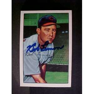 Bob Lemon Cleveland Indians #23 1952 Bowman Reprint Signed Baseball 