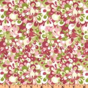  44 Wide Emma Petals Green/Rose Fabric By The Yard: Arts 