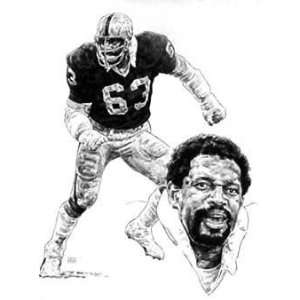  Gene Upshaw Oakland Raiders Lithograph
