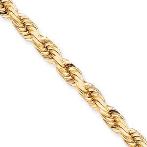   10mm, 10 Karat Yellow Gold, Diamond Cut Rope Chain   22 inch Jewelry