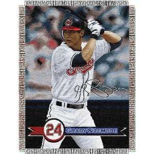 Grady Sizemore #24 Cleveland Indians MLB Woven Tapestry Throw blanket 