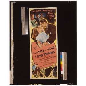   love trouble,Franchot Tone,Janet Blair,Poster,c1947