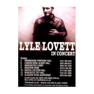  LYLE LOVETT In Concert Music Poster