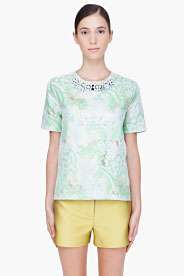MARNI Oversize Mint Green Floral T Shirt