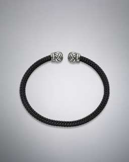N1FNE David Yurman Maritime Bracelet, Black Rubber, 4mm