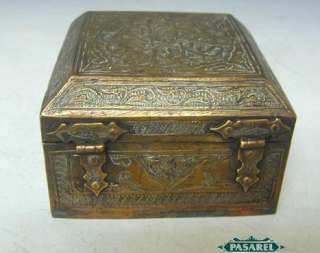 Fine Damascene Brass Jewelry Box, Syria, Ca 1880  